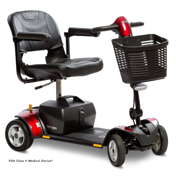 Pride Gogo Elite Traveller PLUS 4-wheel in Red